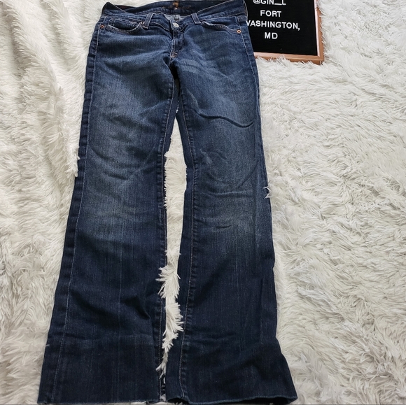 7 For All Mankind by Jerome Dahan Boot Cut Jeans in Dark Wash Size 27 - Picture 1 of 13